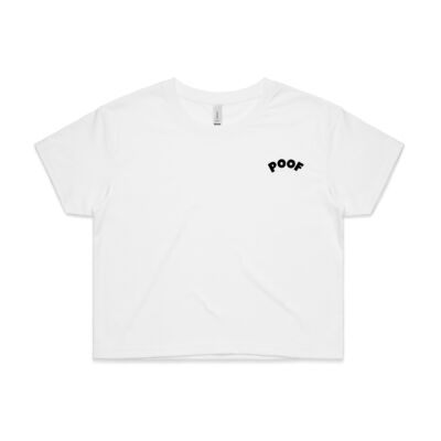POOF Acronym Crop Top (Black Print) Thumbnail