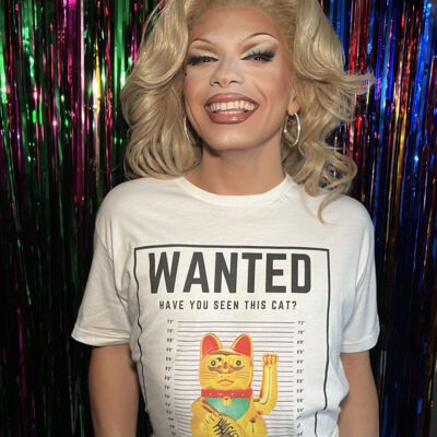 Missing Lucky Cat T-Shirt (Black Print) Thumbnail